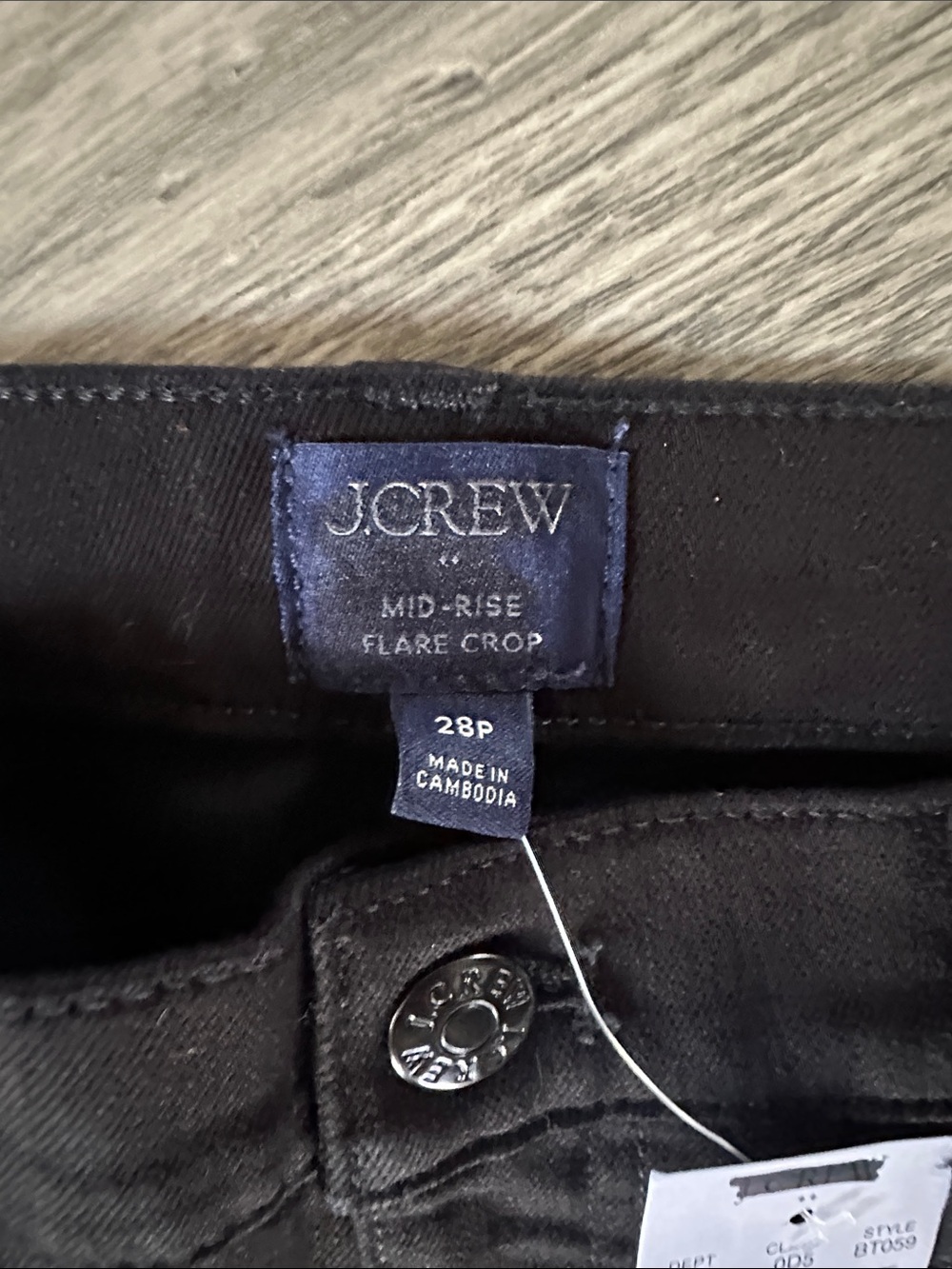 J Crew NWT mid-rise flare crop all day stretch black womens size 28P - Picture 4 of 13
